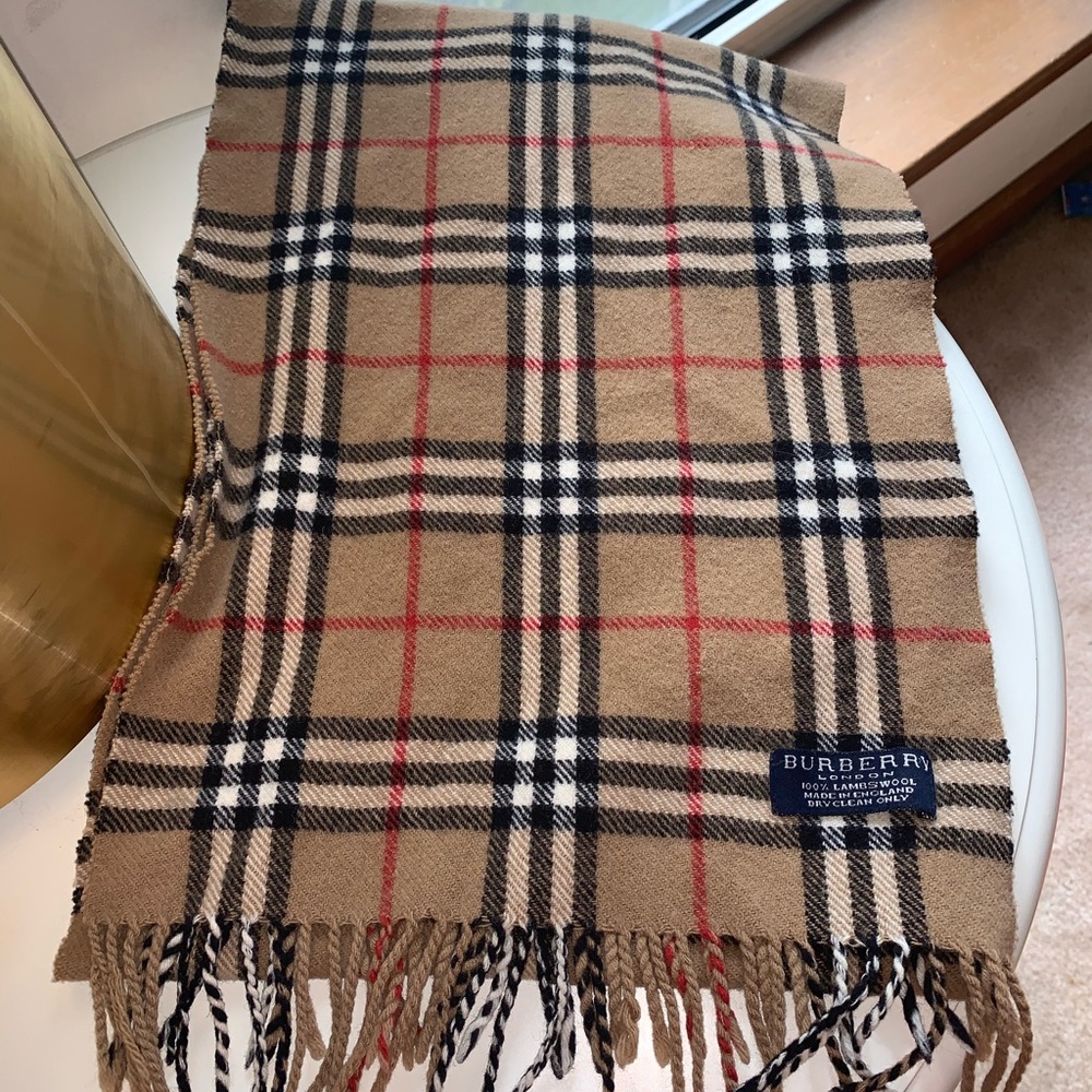 Vintage Burberry Lambswool Check Scarf